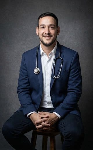 Dr. Anderson de Castro Vieira com estetoscópio